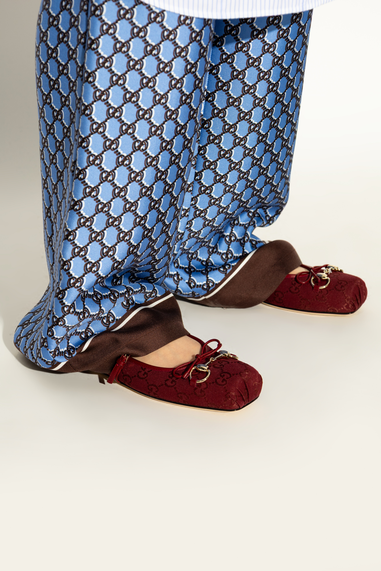 バレエシューズ GUCCI BALLERINE SHOES (821220FAD8F 8546) Burgundy 'Horsebit' ballet flats Gucci - Vitkac AS